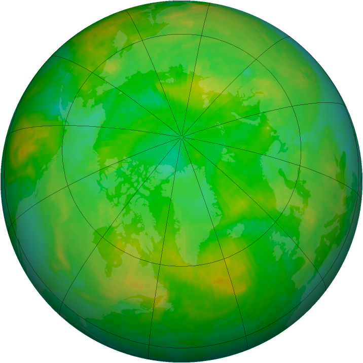 Arctic ozone map for 09 July 2003